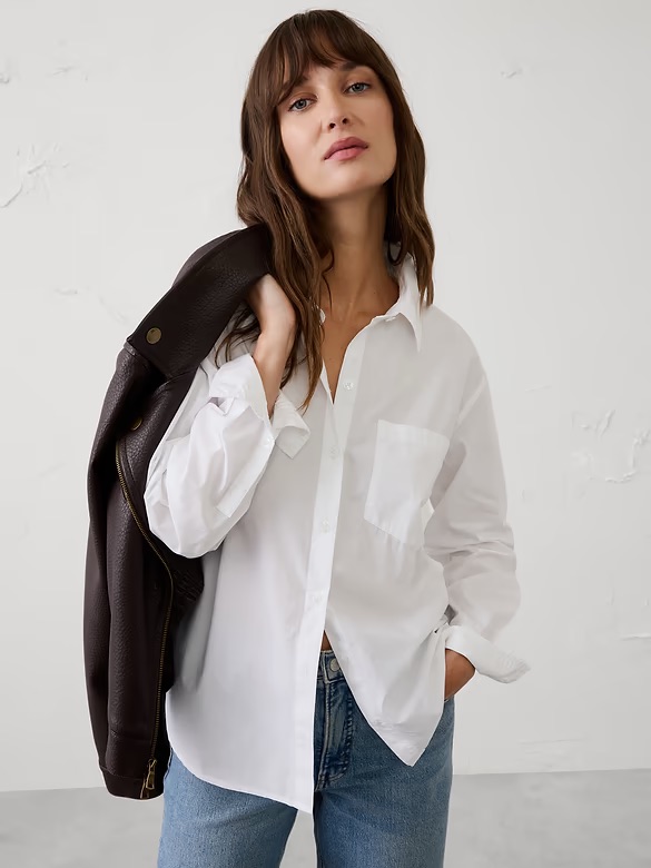 Banana Republic Oversized White Shirt Xs